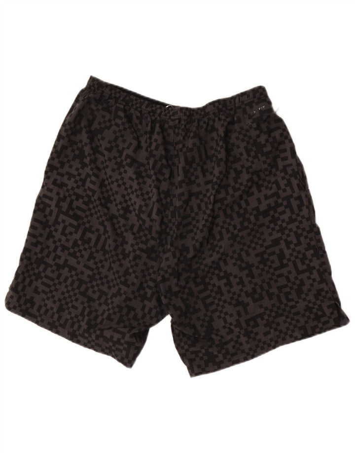 Pantaloncini sportivi NIKE Dri Fit da uomo, grandi, grigi geometrici