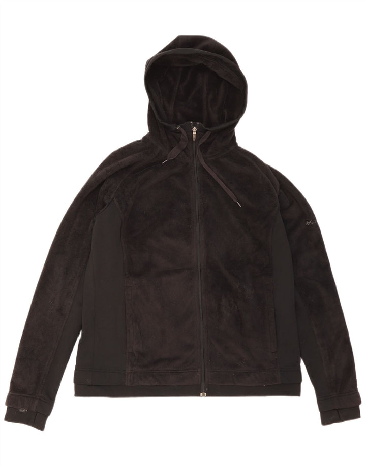 Giacca in pile con cappuccio Columbia da uomo UK 42 XL poliestere nero