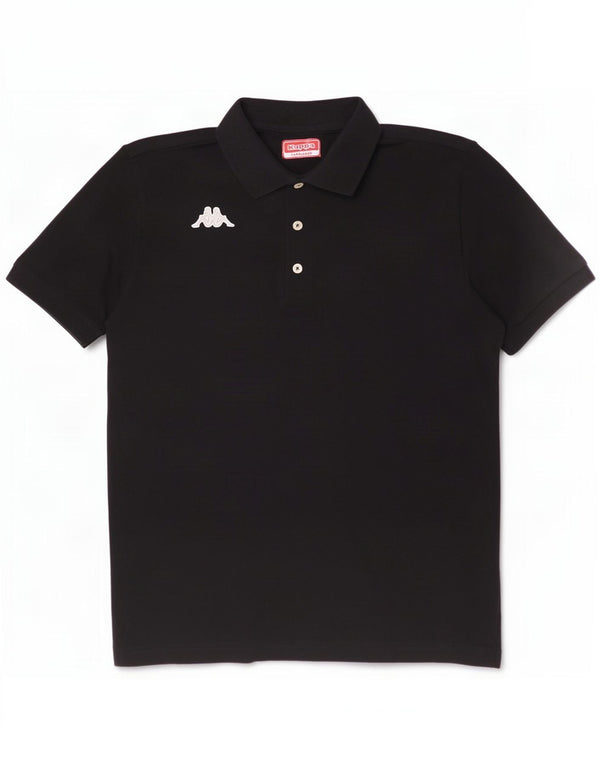 Polo Kappa Uomo Media Nera In Cotone
