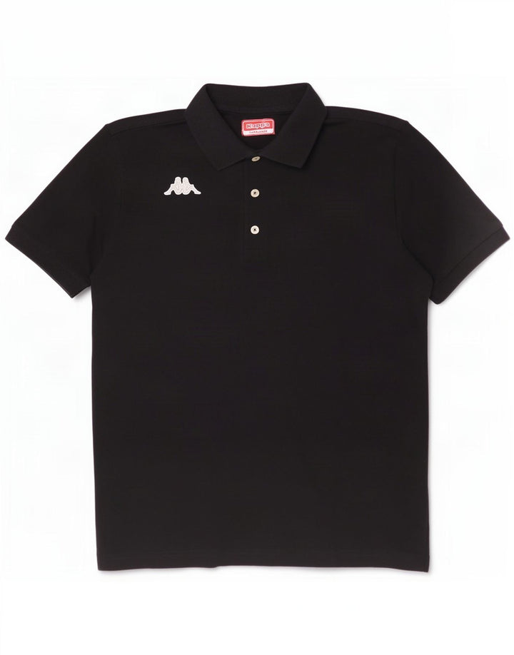 Polo Kappa Uomo Media Nera In Cotone