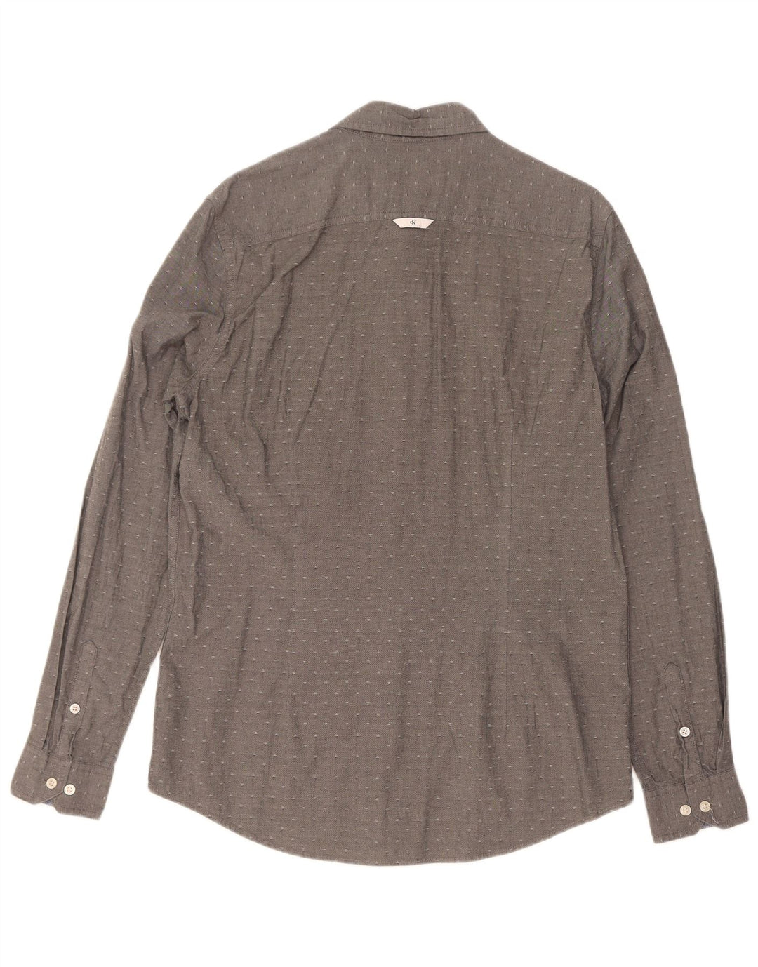 Camicia slim fit da uomo Calvin Klein grande in cotone maculato grigio