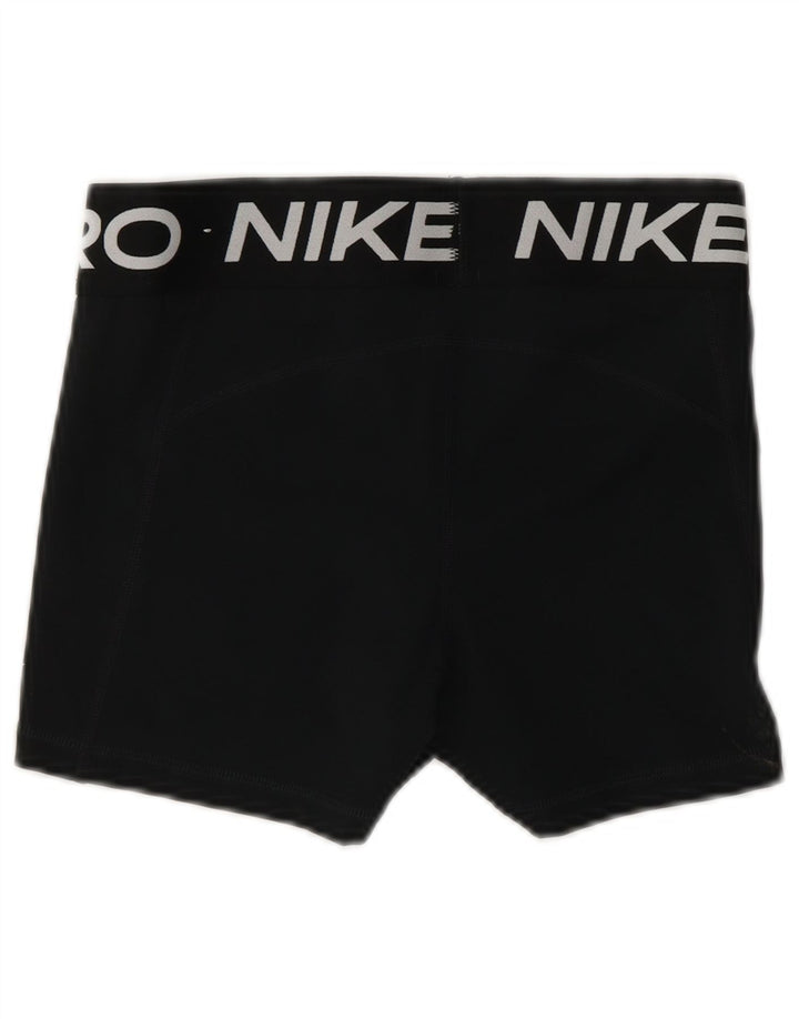 NIKE Pantaloncini sportivi grafici Dri Fit da donna UK 10 piccoli poliestere nero