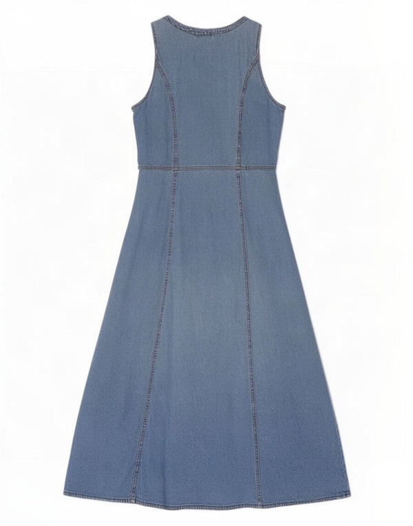 Abito in denim senza maniche da donna Swish UK 12 Blu medio
