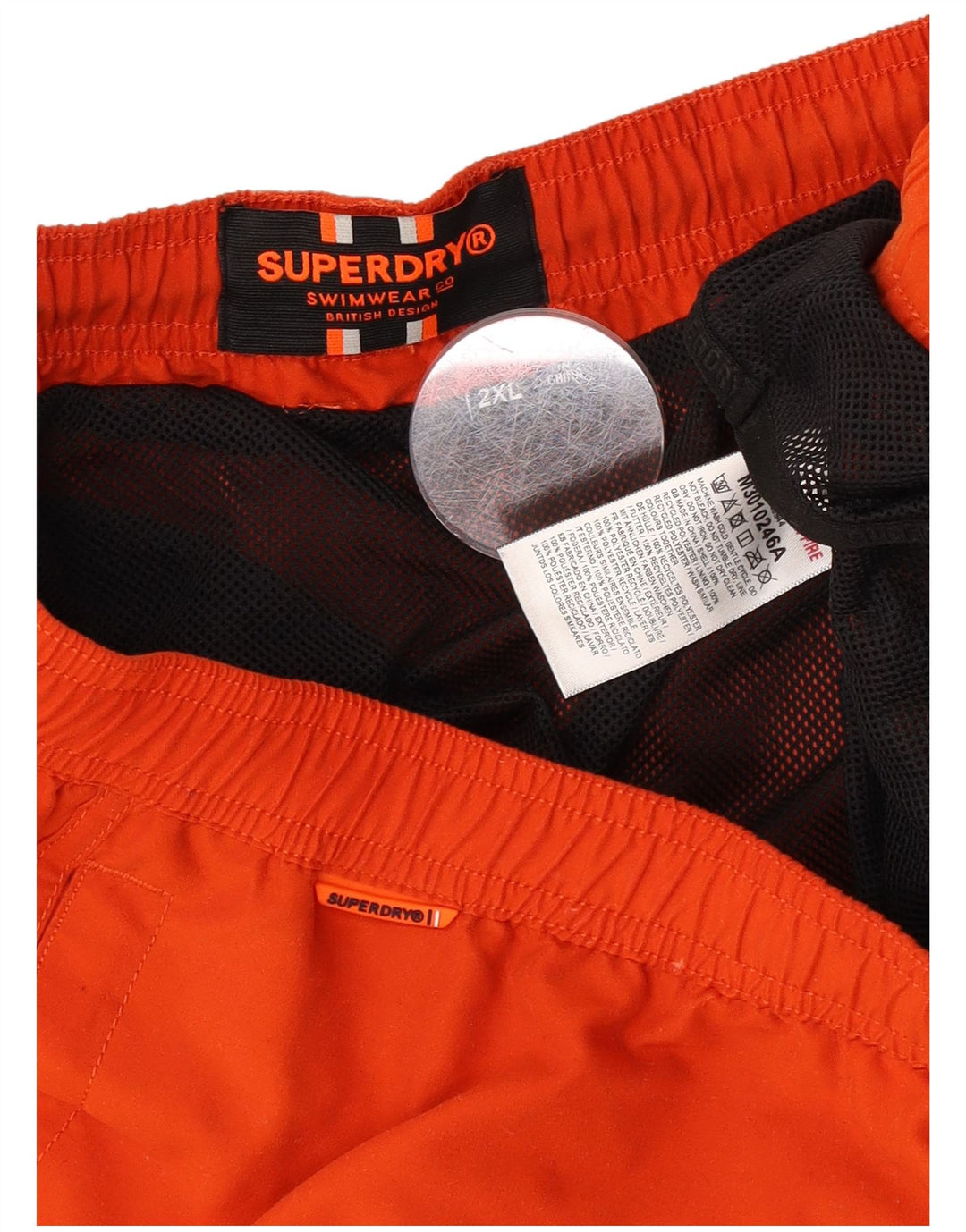 Pantaloncini da bagno grafici da uomo Superdry 2XL rosso poliestere