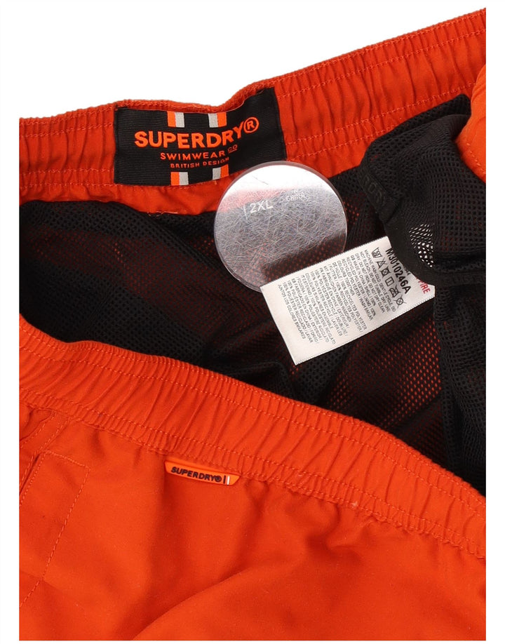 Pantaloncini da bagno grafici da uomo Superdry 2XL rosso poliestere