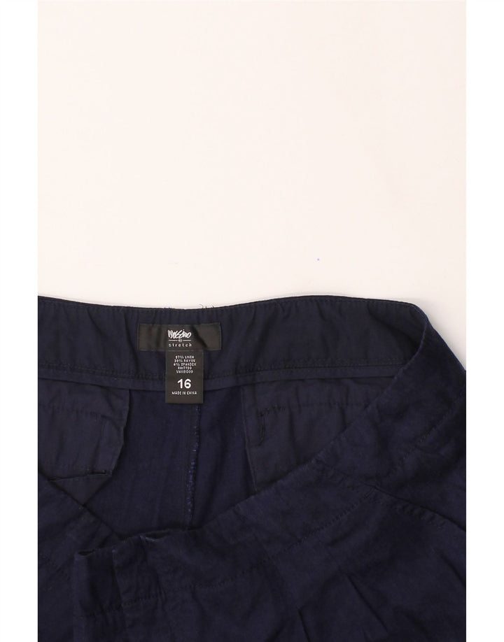 MOSSIMO Womens Stretch Casual Shorts US 16 2XL W38  Navy Blue Linen Vintage Mossimo and Second-Hand Mossimo from Messina Hembry 