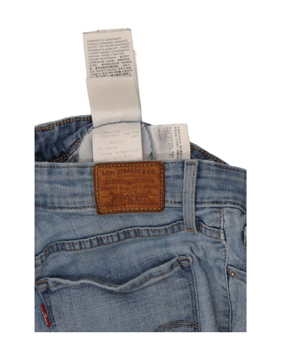 Jeans dritti da donna LEVI'S W29 L32 cotone blu