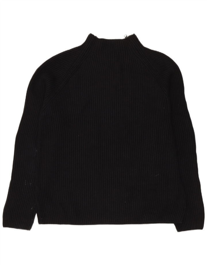 Maglione Zara da uomo con zip e collo grande in cotone nero