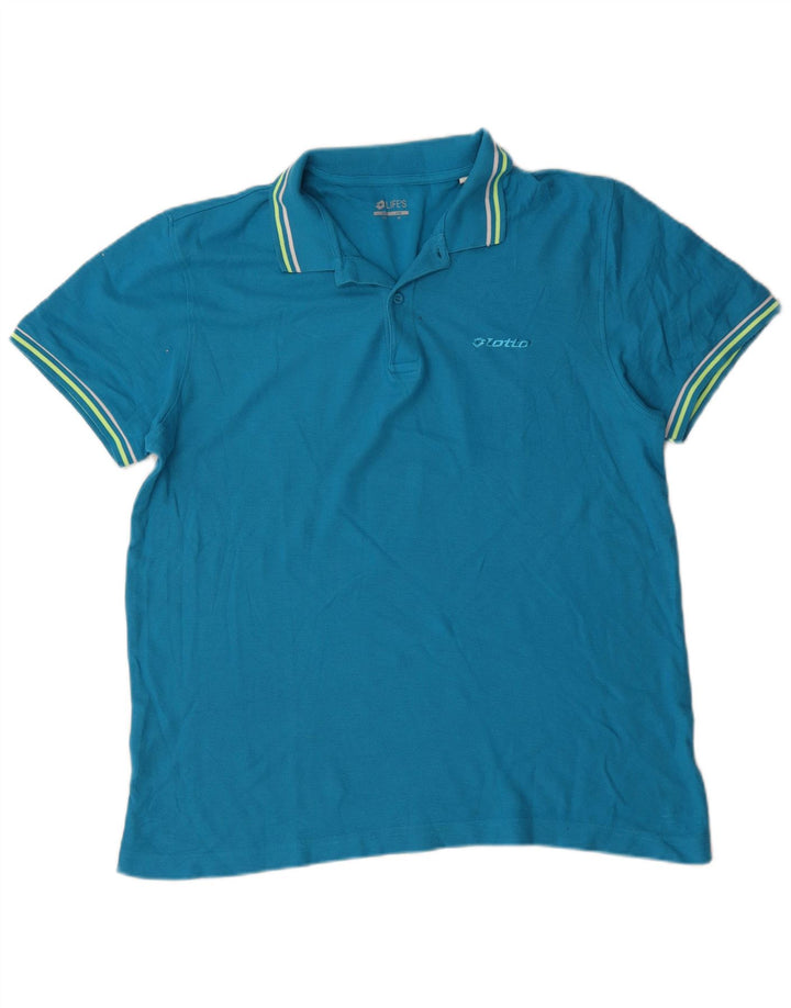 Polo da uomo Lotto XL in cotone blu