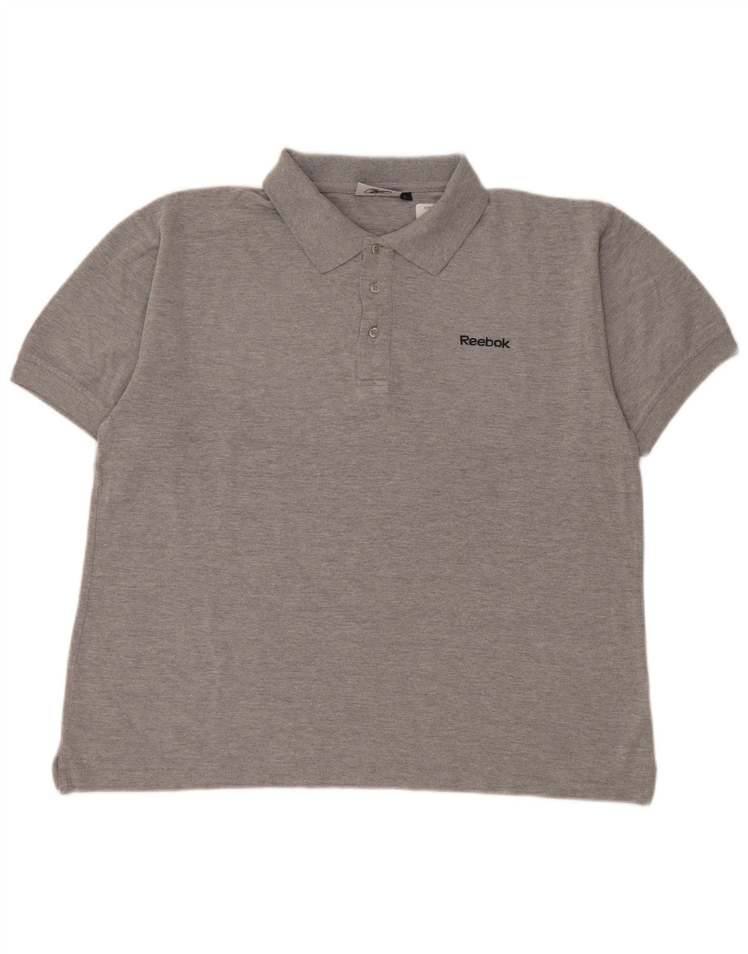 Polo Reebok da uomo grande in cotone chiazzato grigio