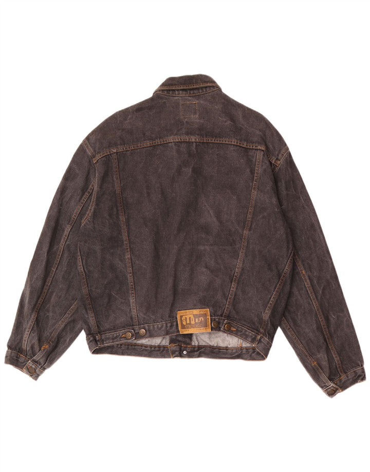 Giacca di jeans vintage da uomo UK 40 grande cotone nero