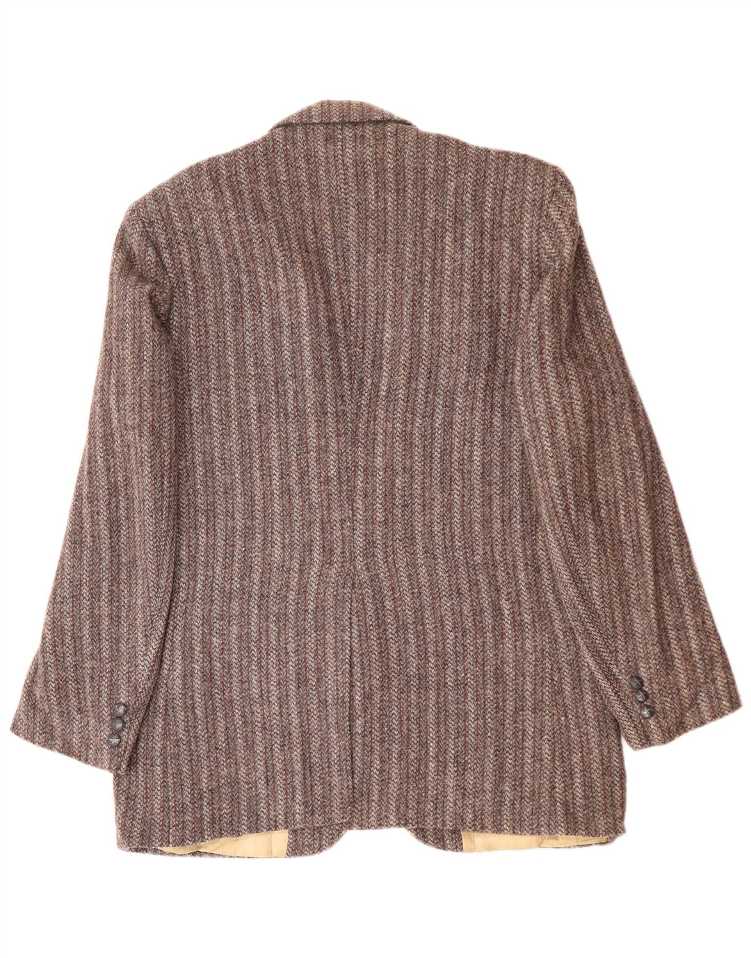 HARRIS TWEED Giacca blazer da uomo a 2 bottoni UK 38 Grigio medio a righe