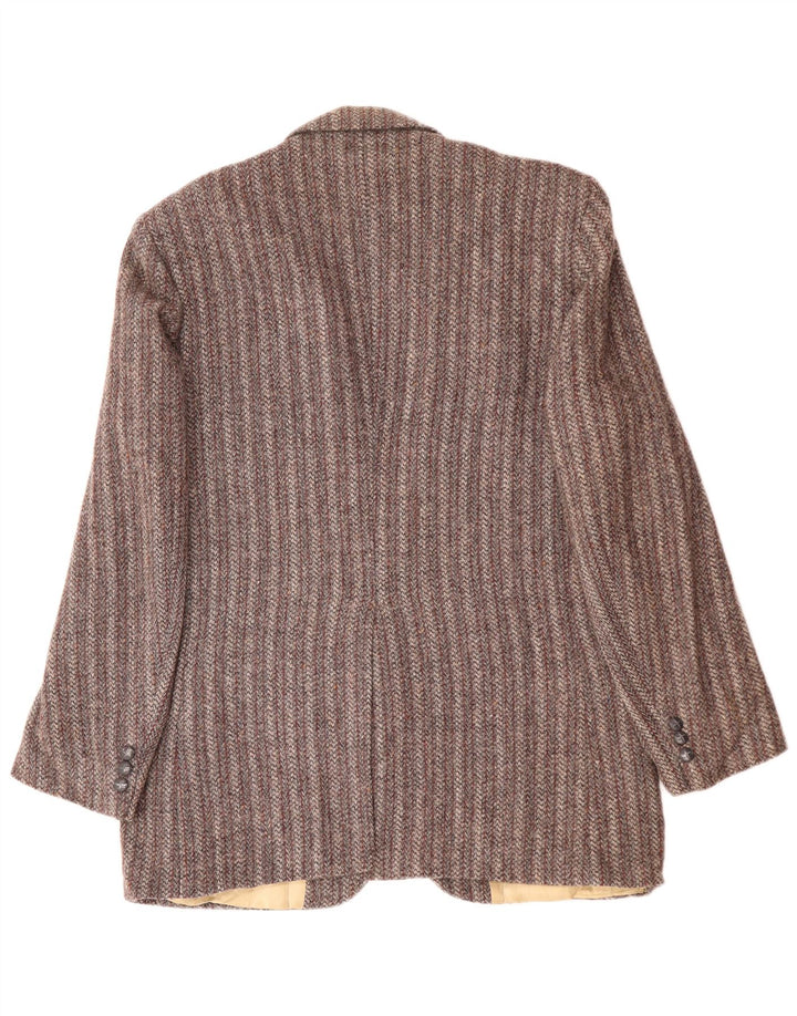HARRIS TWEED Giacca blazer da uomo a 2 bottoni UK 38 Grigio medio a righe