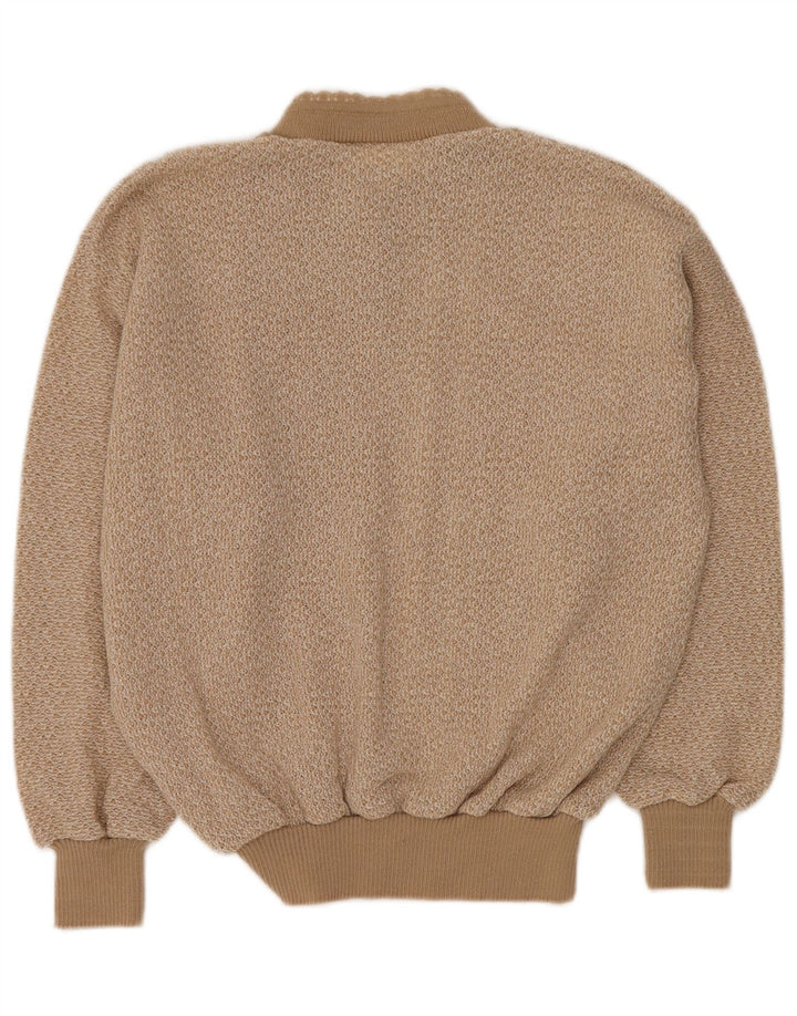 Maglione da donna VINTAGE con collo alto IT 50 XL a righe beige