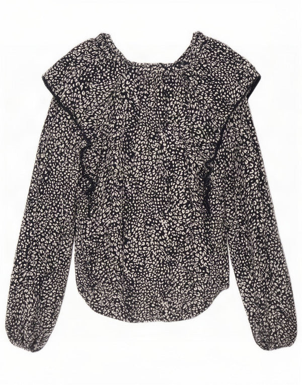 Camicetta da donna Marks & Spencer Top UK 10 piccola stampa animalier blu navy