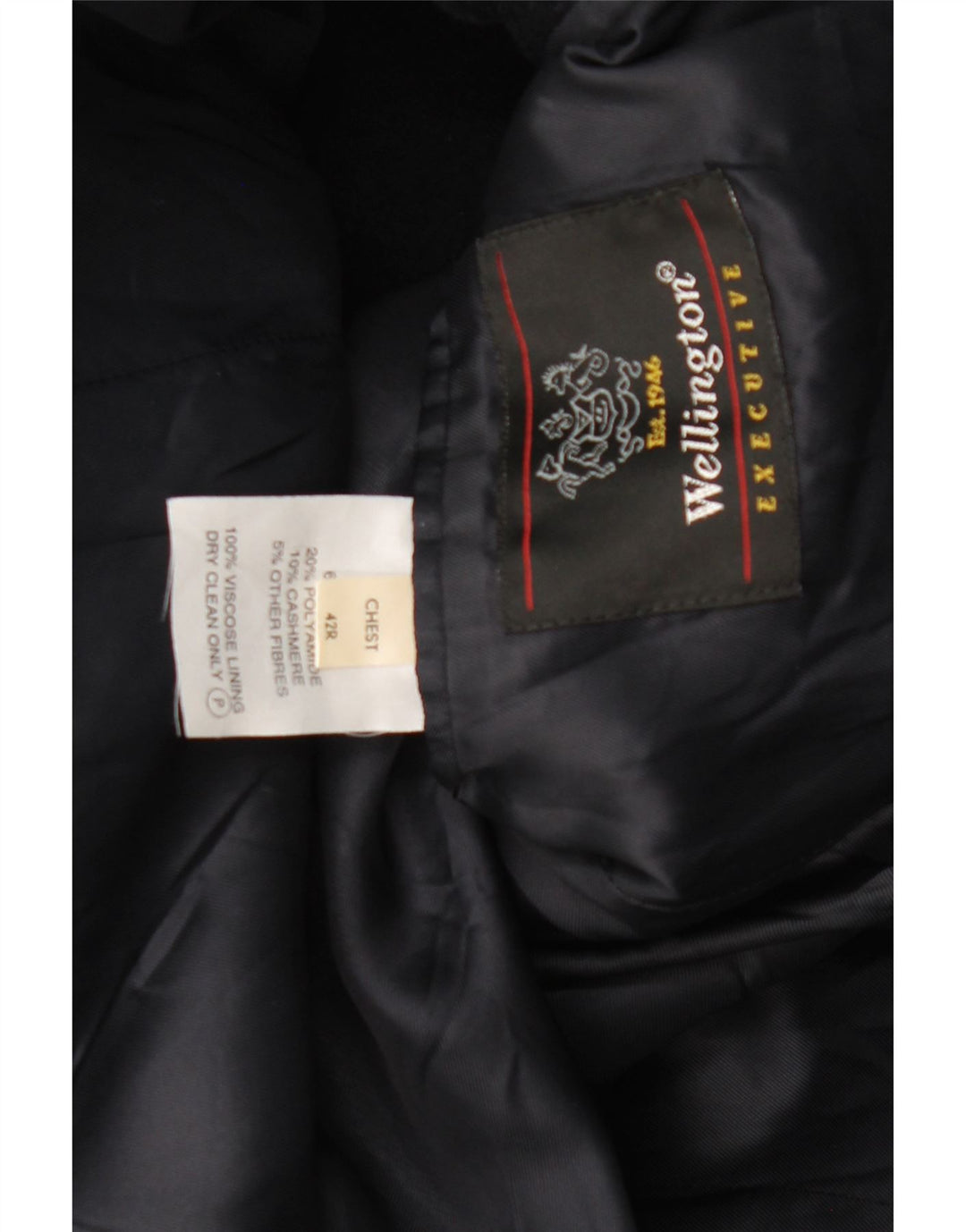 WELLINGTON Cappotto da uomo UK 42 XL Lana blu navy