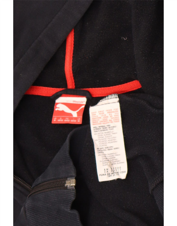 Felpa con cappuccio e zip da uomo Puma in cotone nero medio