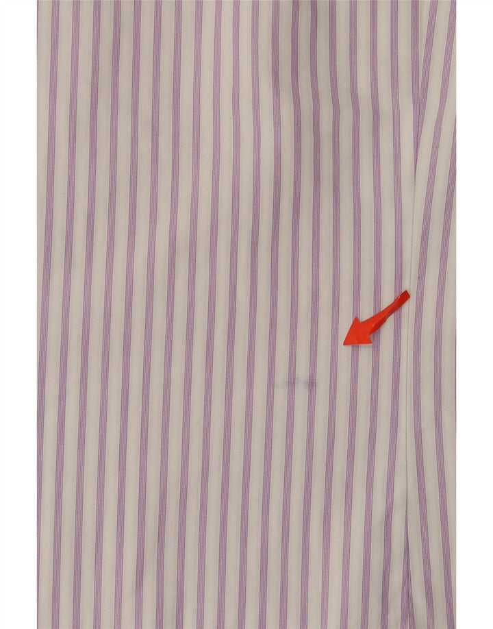 Camicia da uomo Ted Baker taglia 4 grande cotone gessato viola
