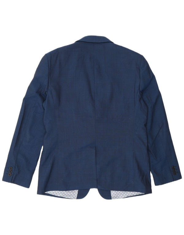 Giacca blazer da uomo a 2 bottoni Ted Baker UK 42 XL lana blu
