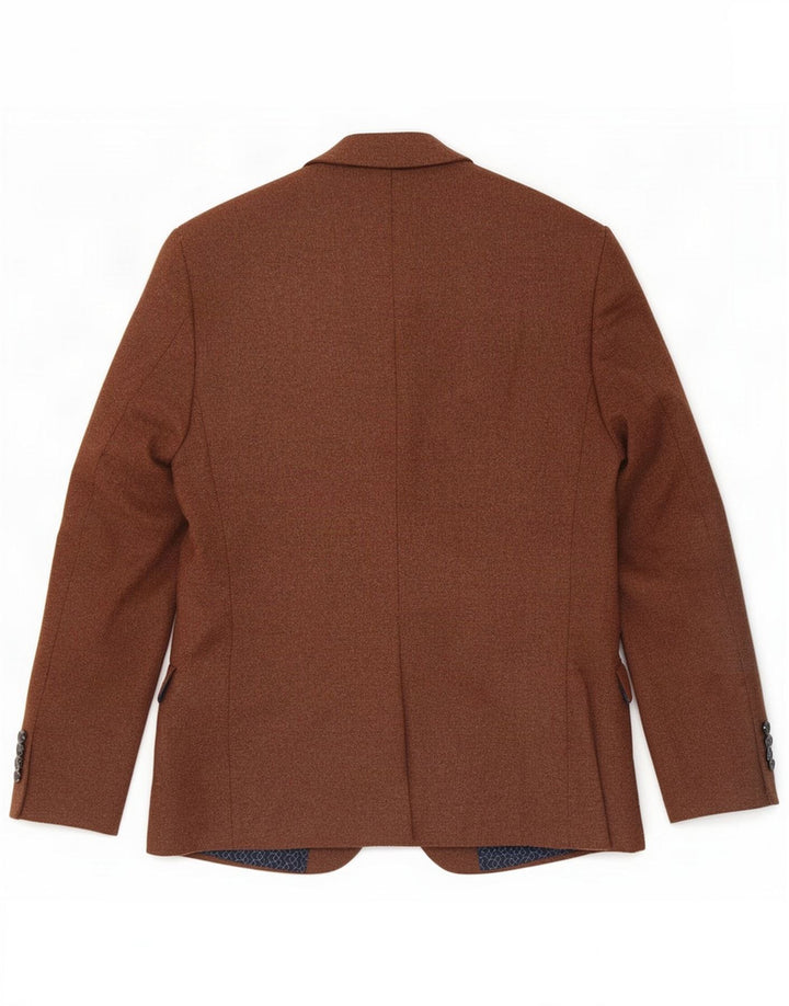 Giacca blazer corta da uomo a 2 bottoni Red Herring UK 40 grande poliestere marrone