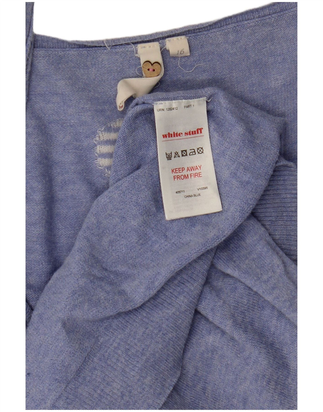 Maglione cardigan da donna White Stuff UK 16 Grande cotone screziato blu