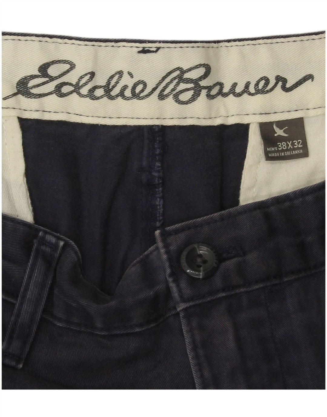 Pantaloni chino dritti da uomo EDDIE BAUER W38 L32 blu navy