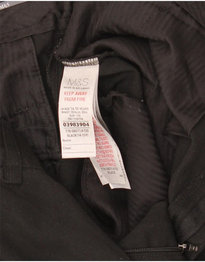 Pantaloni da abito slim Marks & Spencer da ragazzo 14-15 anni W30 L30 poliestere nero
