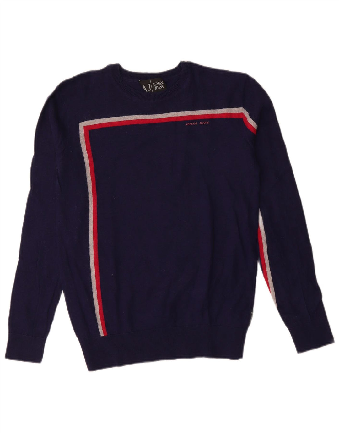 Maglione maglione girocollo da donna Armani Jeans UK 14 blu navy medio