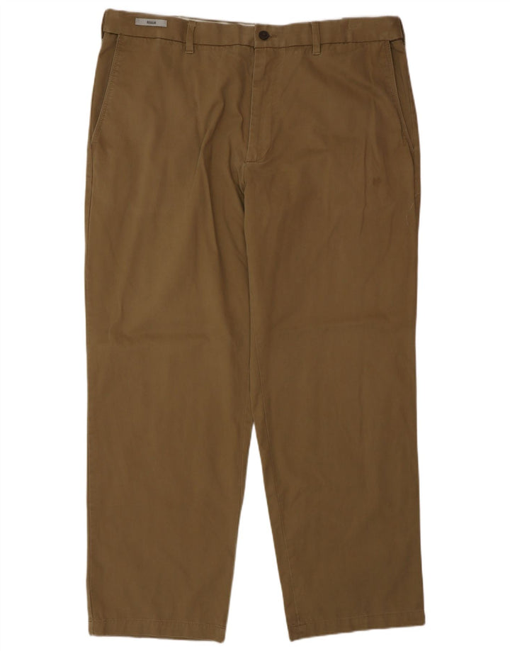Pantaloni chino regolari da uomo Marks & Spencer W40 L31 cotone marrone