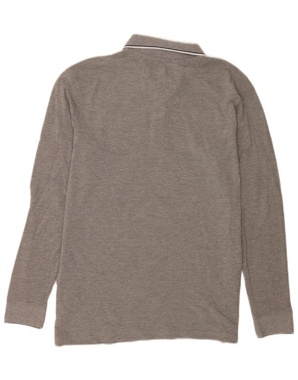Polo Kappa Uomo Manica Lunga XL Cotone Rigato Grigio