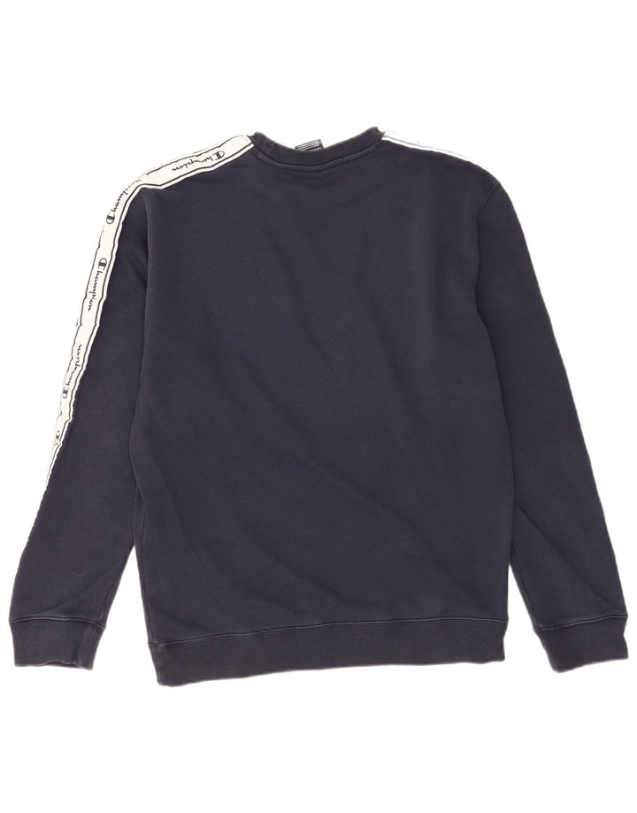 Felpa grafica da uomo Champion Felpa media in cotone color block blu navy