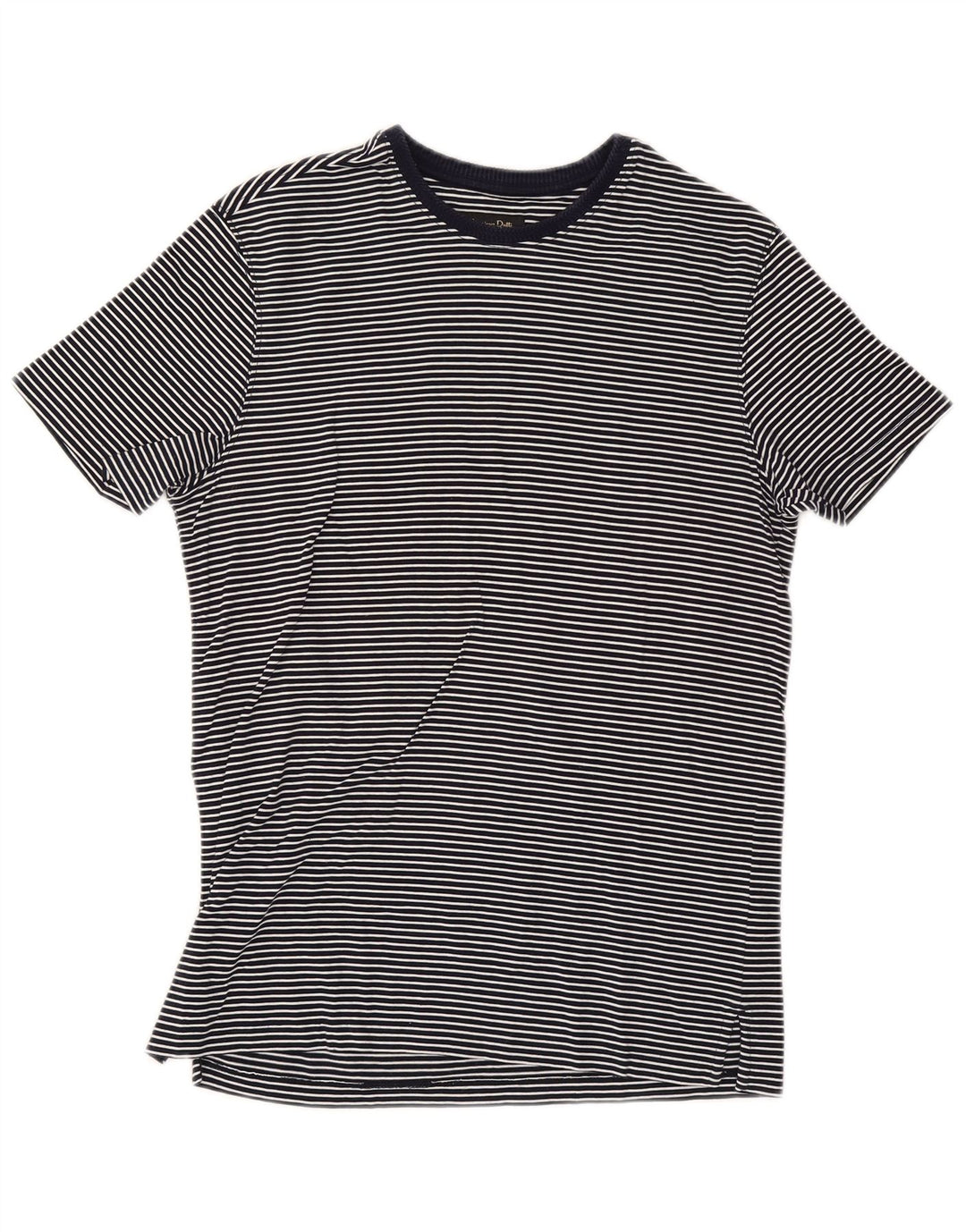 T-shirt da uomo Massimo Dutti Top medio blu navy gessato