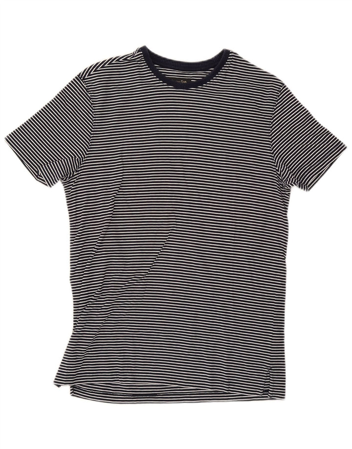 T-shirt da uomo Massimo Dutti Top medio blu navy gessato