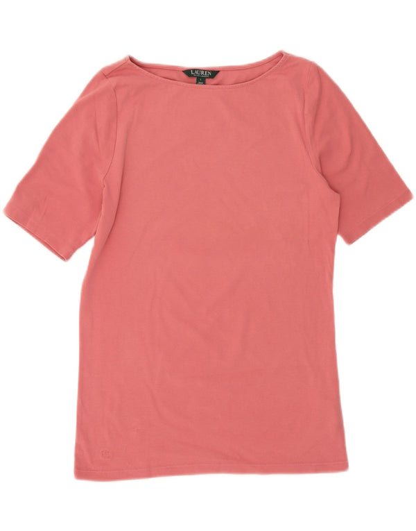 Ralph Lauren Womens T-Shirt Top UK 14 Large Pink Cotton