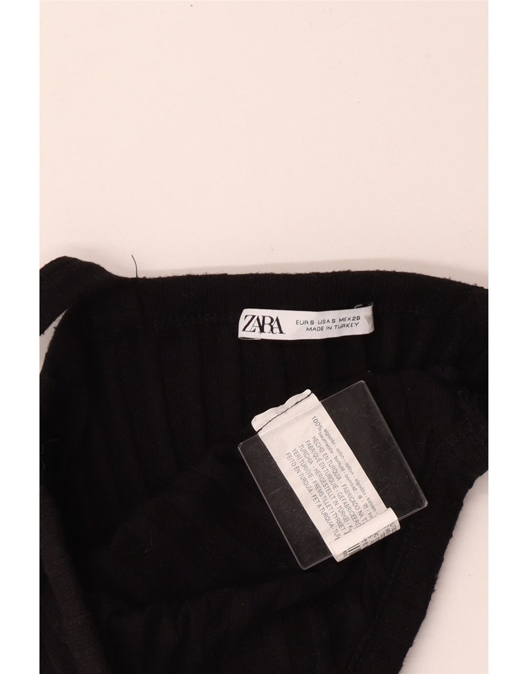 Top corto da donna Zara UK 8 piccolo in cotone nero