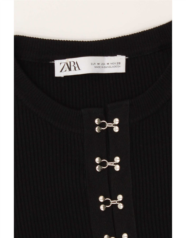 Top cardigan a maniche lunghe da donna Zara UK 12 medio nero