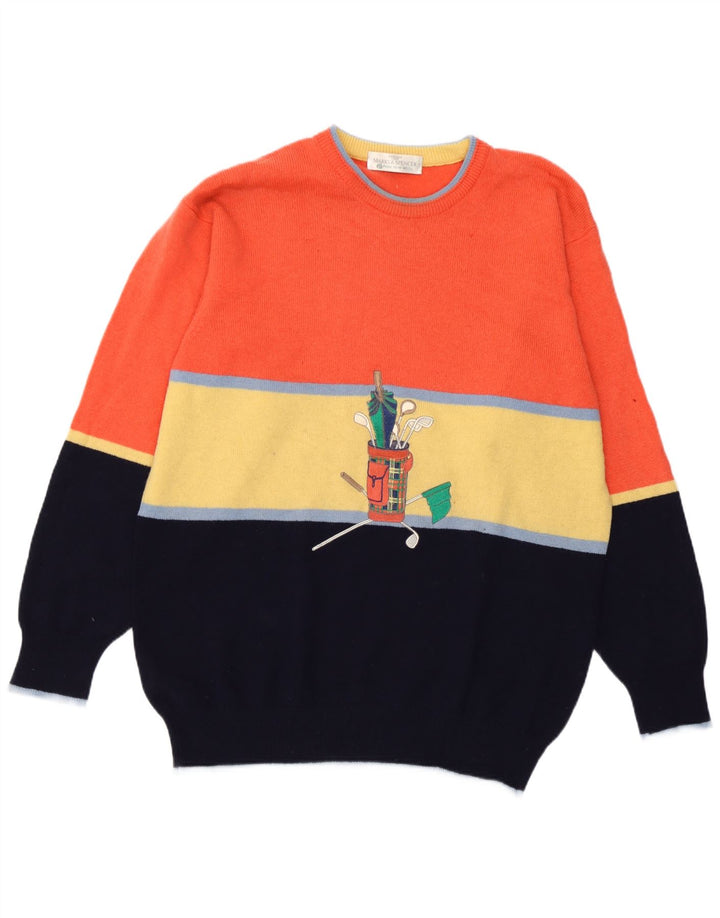 Maglione maglione girocollo da golf da uomo Marks & Spencer medio multicolore