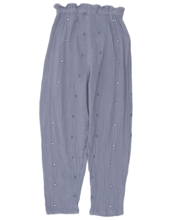 Pantaloni casual a vita alta per ragazze Benetton 11-12 anni 2XL W22 L26 Blu