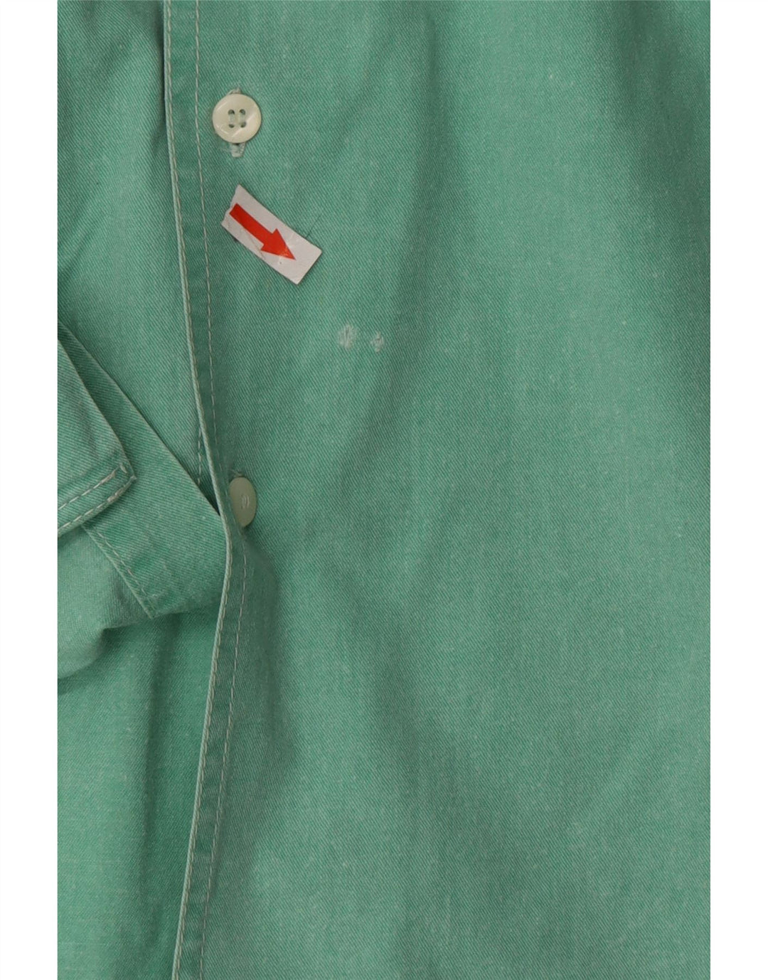 Camicia vintage da uomo a maniche corte grande in cotone verde