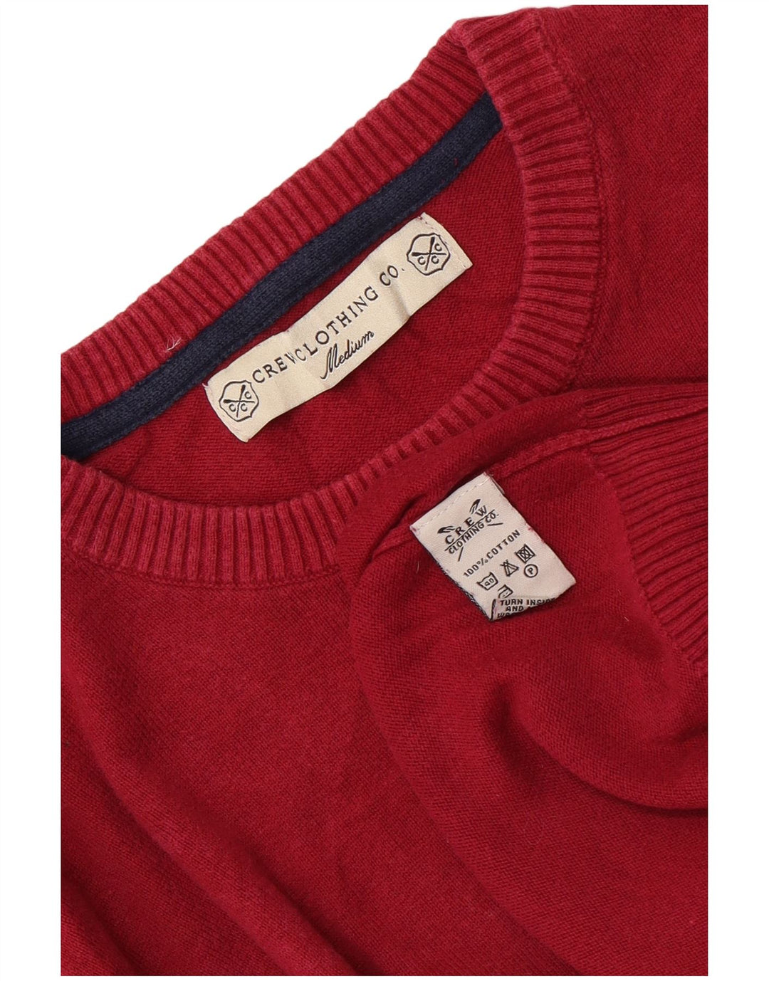 Crew Clothing Maglione da uomo girocollo in cotone rosa medio