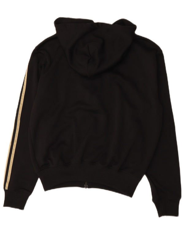 Maglione con cappuccio e zip grafica da donna Adidas UK 14 poliestere nero medio