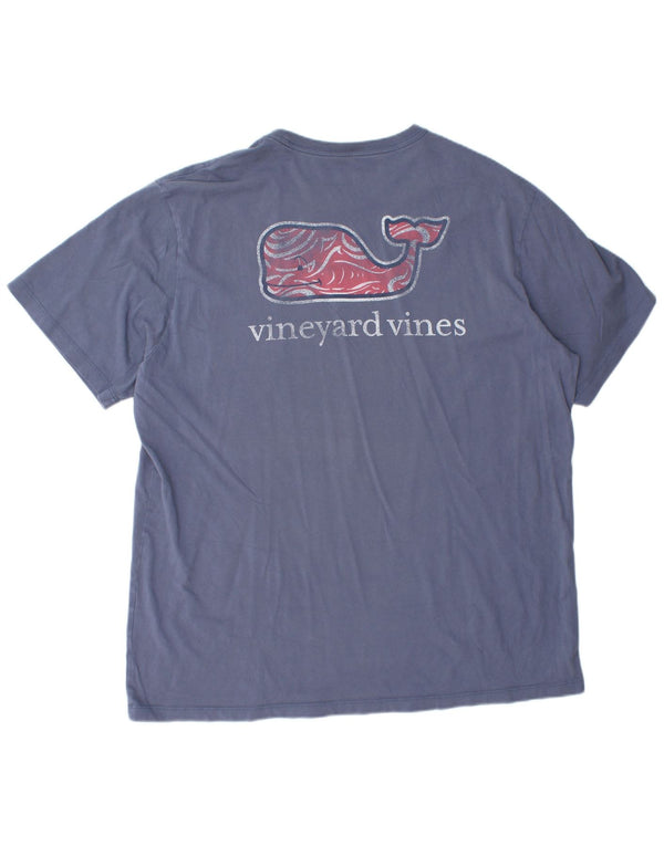 VINEYARD VINES T-shirt grafica da uomo Top XL in cotone blu