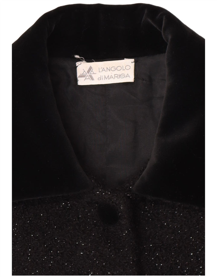 Giacca blazer a 5 bottoni da donna Marisa UK 12 media nera screziata