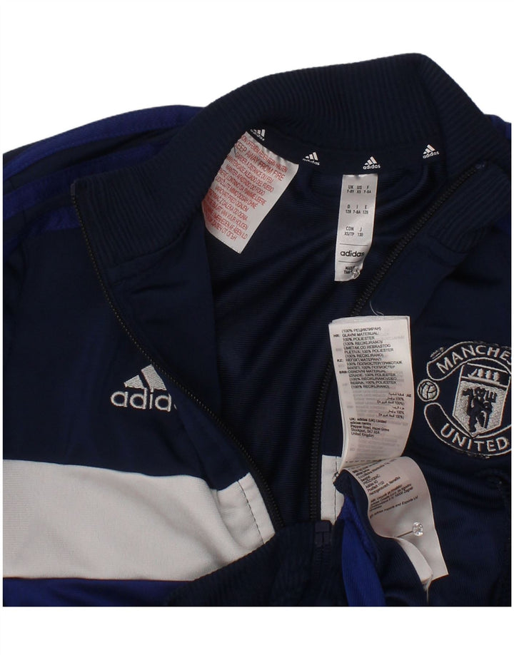 Giacca da ginnastica da ragazzo Adidas Manchester United 7-8 anni blu navy