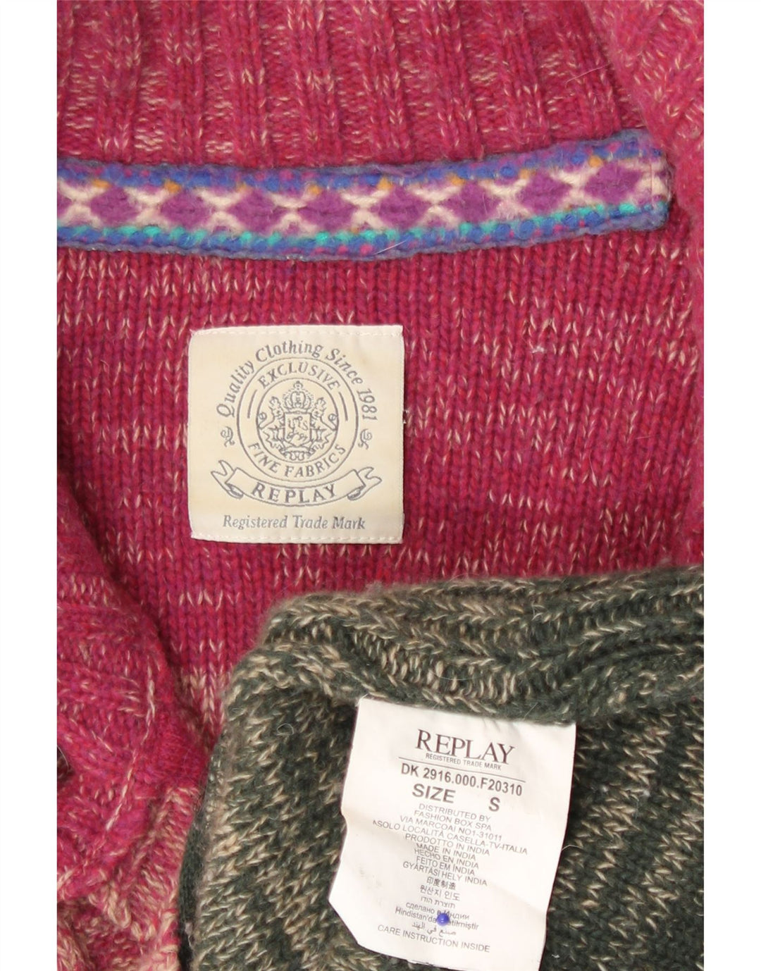 Maglione cardigan da donna Replay UK 10 piccolo multicolore colorblock