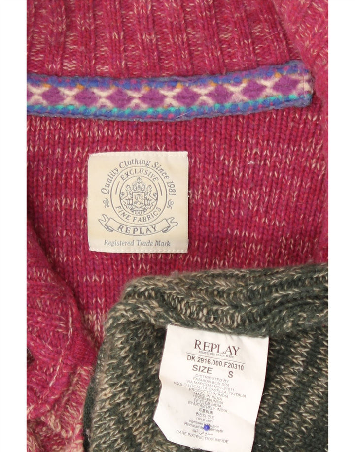 Maglione cardigan da donna Replay UK 10 piccolo multicolore colorblock