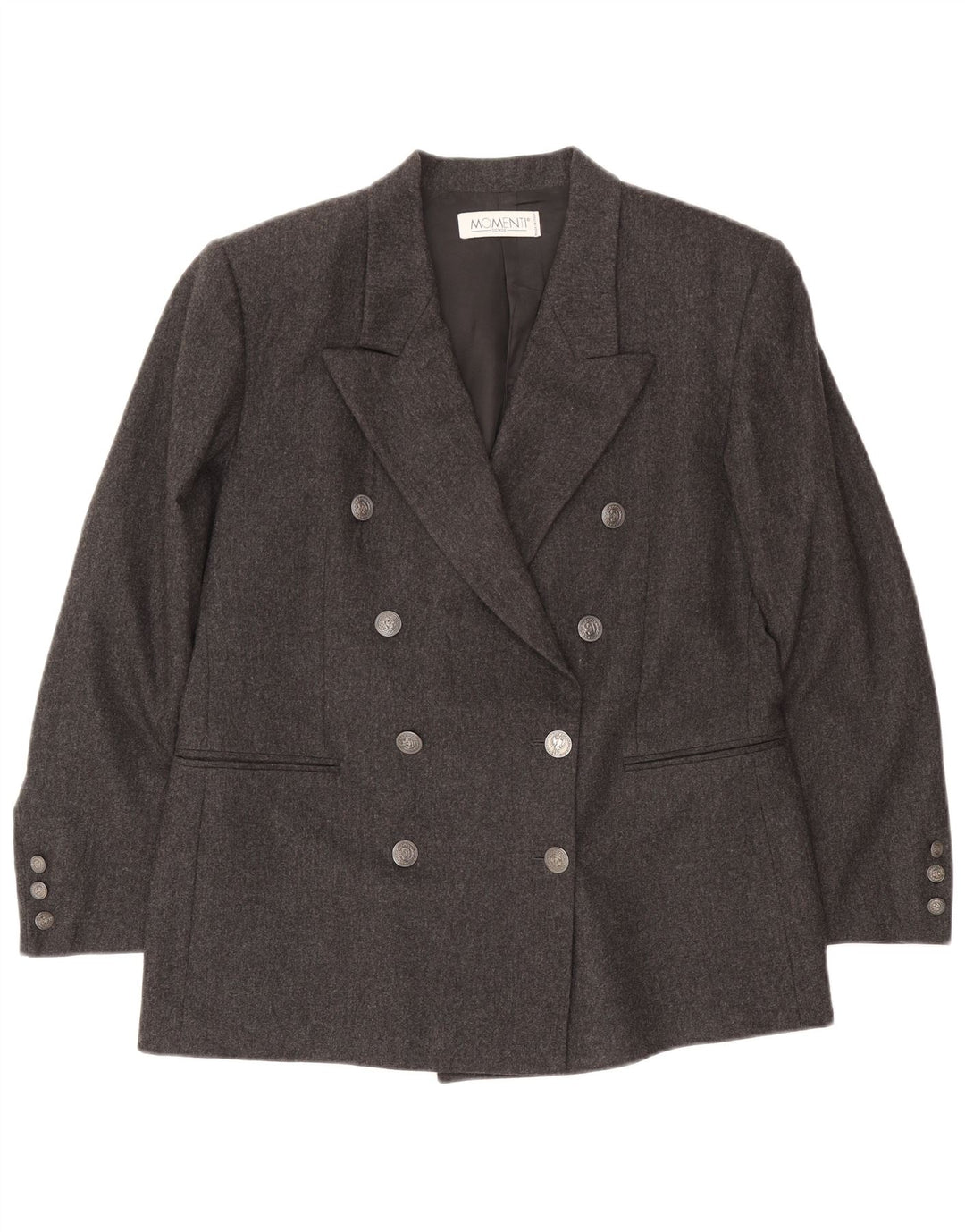 Giacca blazer doppiopetto da donna Momenti UK 14 Grigio medio