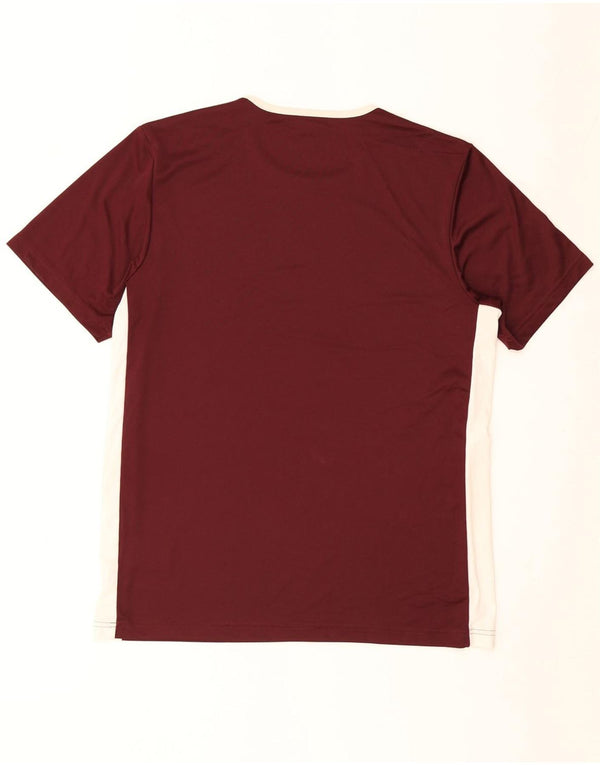 T-shirt Adidas Aeroready da uomo, grande, in poliestere color block bordeaux