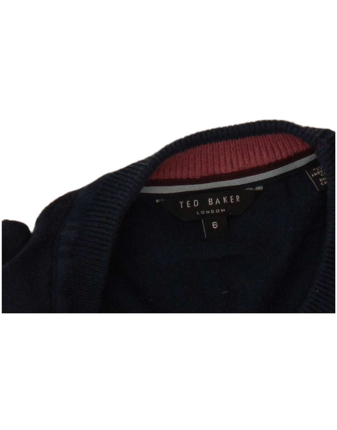Maglione maglione girocollo da donna Ted Baker taglia 6 2XL blu navy