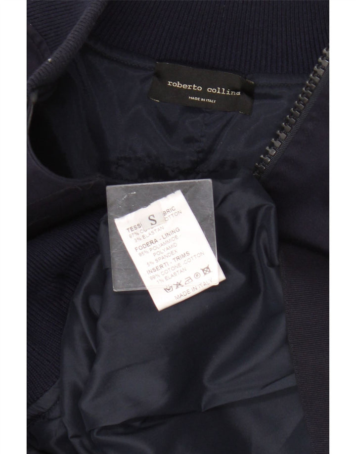 Giubbotto bomber da uomo Roberto Collina UK 36 piccolo cotone blu navy